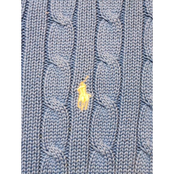 Ralph Lauren Cable Knit Sweater XL Womens RL Cropped Sweater Turquoise Blue - Picture 3 of 5